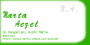 marta aczel business card