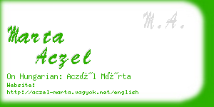 marta aczel business card